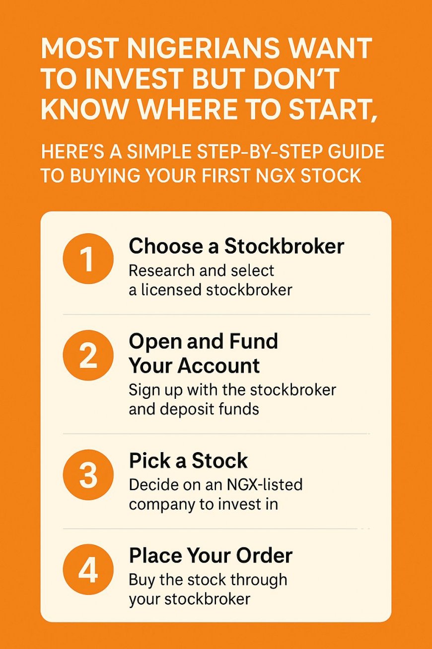 Most Nigerians Want to Invest but Don’t Know Where  To Start, Here’s a Simple Step-by-Step Guide to  Buying Your First NGX Stock